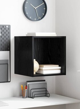 VidaXL Wandkast met plank Zwart eiken 37 x 37 x 37 cm Bewerkt hout