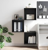 VidaXL Wandkast met plank Zwart eiken 37 x 37 x 37 cm Bewerkt hout