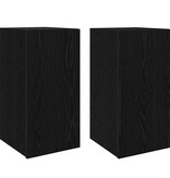 VidaXL Wand TV-kast Wandgemonteerd 2 pcs Zwart eiken Bewerkt hout