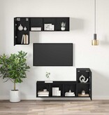 VidaXL Wand TV-kast Wandgemonteerd 2 pcs Zwart eiken Bewerkt hout