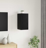 VidaXL Wand TV-kast Wandgemonteerd Zwart eiken Bewerkt hout