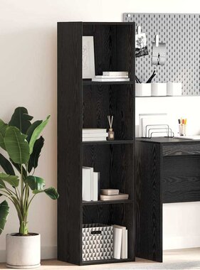 VidaXL Boekenkast Zwart eiken 40 x 30 x 152 cm Bewerkt hout