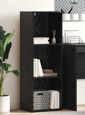 VidaXL Boekenkast Zwart eiken 40 x 30 x 114 cm Bewerkt hout