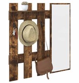 VidaXL Wandgemonteerde kapstok Gerookt eiken 100 x 10 x 100 cm