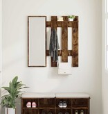 VidaXL Wandgemonteerde kapstok Gerookt eiken 100 x 10 x 100 cm