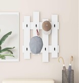 VidaXL Wandgemonteerde kapstok Wit 60 x 3 x 82 cm Bewerkt hout