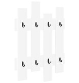 VidaXL Wandgemonteerde kapstok Wit 60 x 3 x 82 cm Bewerkt hout