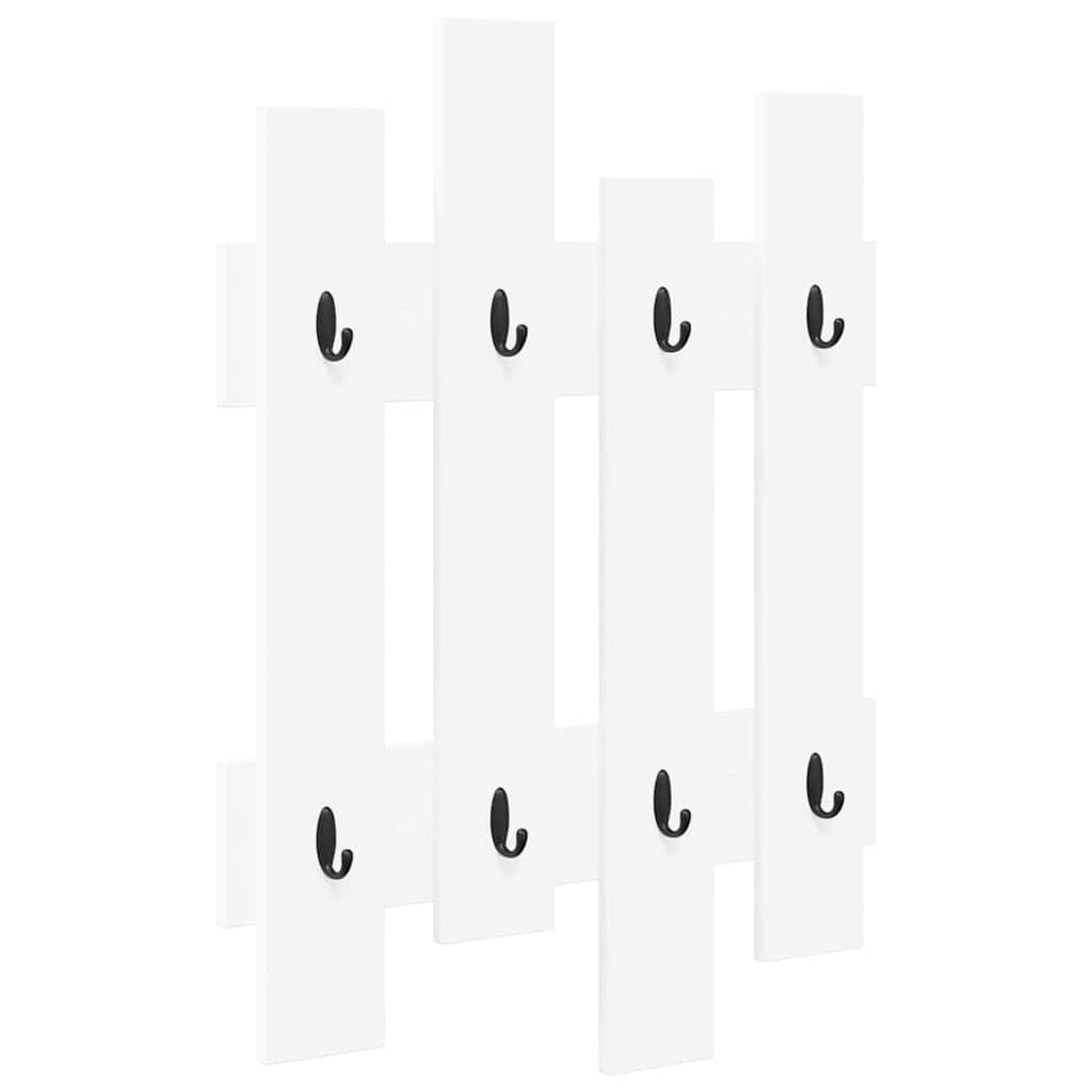 VidaXL Wandgemonteerde kapstok Wit 60 x 3 x 82 cm Bewerkt hout