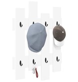 VidaXL Wandgemonteerde kapstok Wit 60 x 3 x 82 cm Bewerkt hout