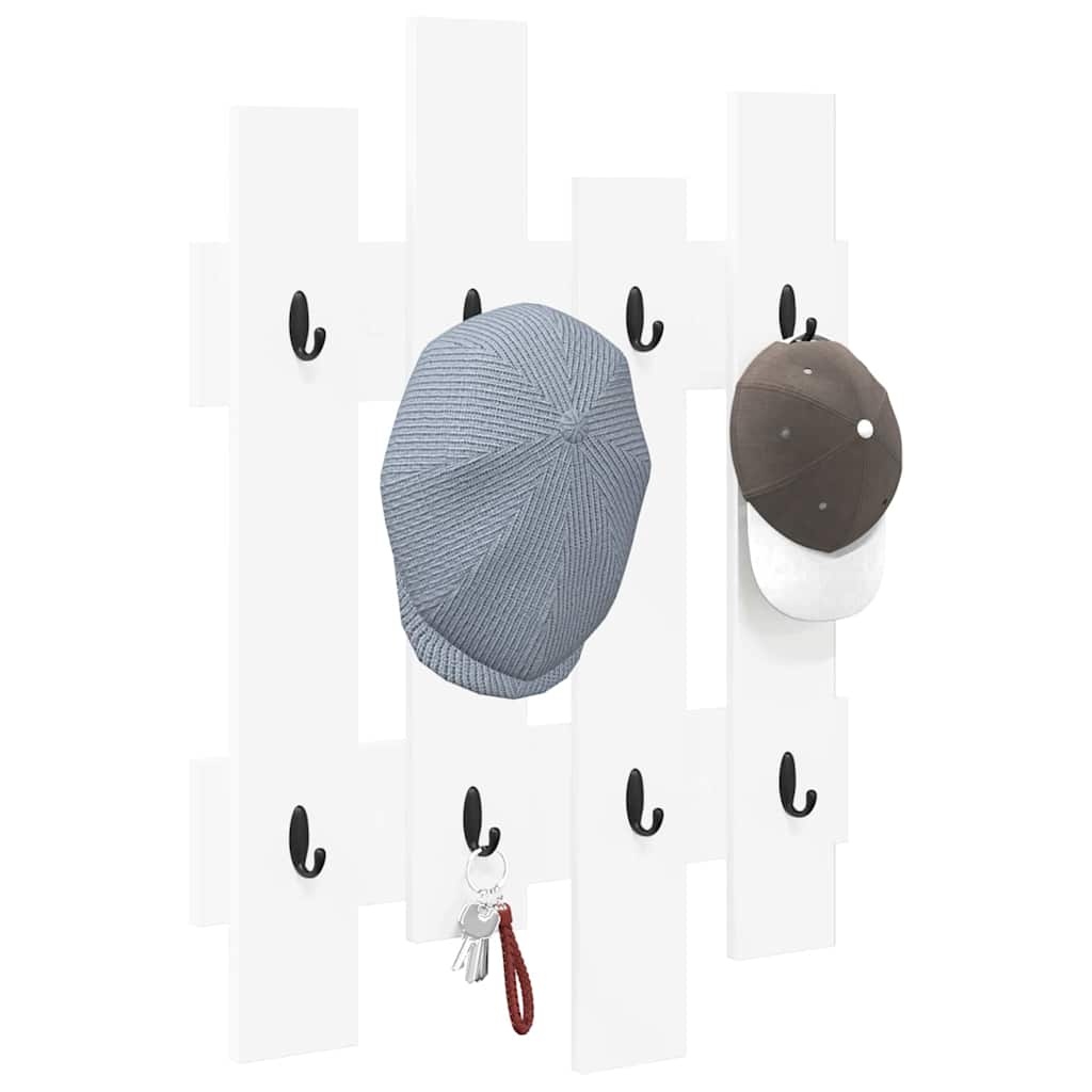 VidaXL Wandgemonteerde kapstok Wit 60 x 3 x 82 cm Bewerkt hout