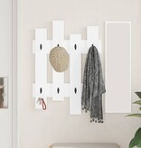 VidaXL Wandgemonteerde kapstok Wit 60 x 3 x 82 cm Bewerkt hout