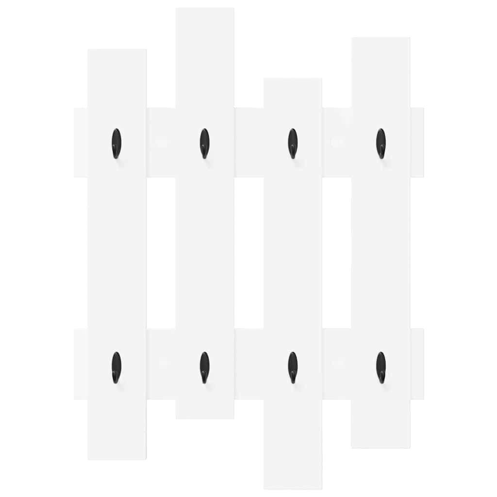 VidaXL Wandgemonteerde kapstok Wit 60 x 3 x 82 cm Bewerkt hout