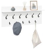 VidaXL Wandgemonteerde kapstok met plank met opslag Wit Bewerkt hout