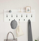 VidaXL Wandgemonteerde kapstok met plank met opslag Wit Bewerkt hout