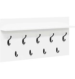 VidaXL Wandgemonteerde kapstok Wit 80 x 40 x 12 cm Bewerkt hout