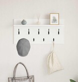 VidaXL Wandgemonteerde kapstok Wit 80 x 40 x 12 cm Bewerkt hout