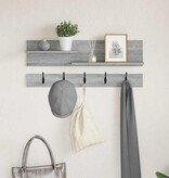 VidaXL Wandgemonteerde kapstok met plank Grijs sonoma 90 x 15 x 36 cm