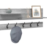 VidaXL Wandgemonteerde kapstok met plank Grijs sonoma 90 x 15 x 36 cm