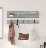 VidaXL Wandgemonteerde kapstok met plank Grijs sonoma 90 x 15 x 36 cm