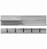 VidaXL Wandgemonteerde kapstok met plank Grijs sonoma 90 x 15 x 36 cm