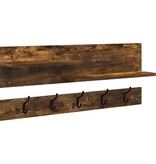 VidaXL Wandgemonteerde kapstok met plank Gerookt eiken 90 x 15 x 36 cm