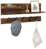 VidaXL Wandgemonteerde kapstok met plank Gerookt eiken 90 x 15 x 36 cm