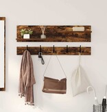 VidaXL Wandgemonteerde kapstok met plank Gerookt eiken 90 x 15 x 36 cm