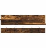 VidaXL Wandgemonteerde kapstok met plank Gerookt eiken 90 x 15 x 36 cm