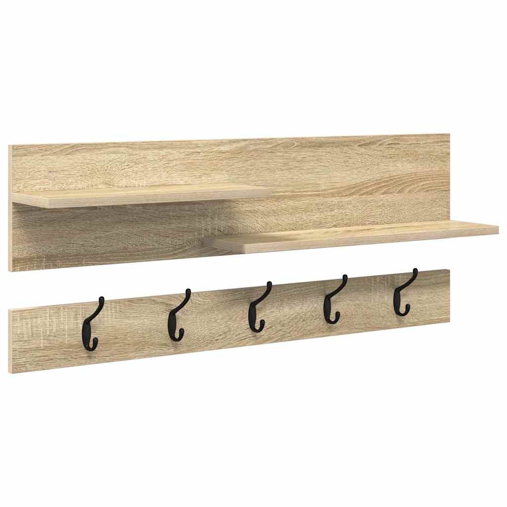 VidaXL Wandgemonteerde kapstok met plank Sonoma eiken 90 x 15 x 36 cm