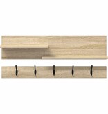 VidaXL Wandgemonteerde kapstok met plank Sonoma eiken 90 x 15 x 36 cm