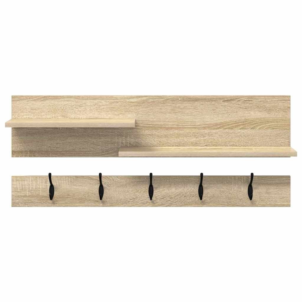 VidaXL Wandgemonteerde kapstok met plank Sonoma eiken 90 x 15 x 36 cm