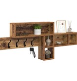 VidaXL Wandgemonteerde kapstok met plank Oud hout 100 x 12 x 43.5 cm