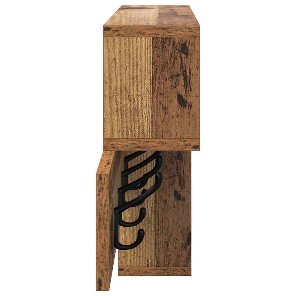 VidaXL Wandgemonteerde kapstok met plank Oud hout 100 x 12 x 43.5 cm