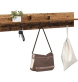 VidaXL Wandgemonteerde kapstok met plank Oud hout 100 x 10.5 x 18 cm