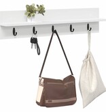 VidaXL Wandgemonteerde kapstok Wit 80 x 10.5 x 18 cm Bewerkt hout