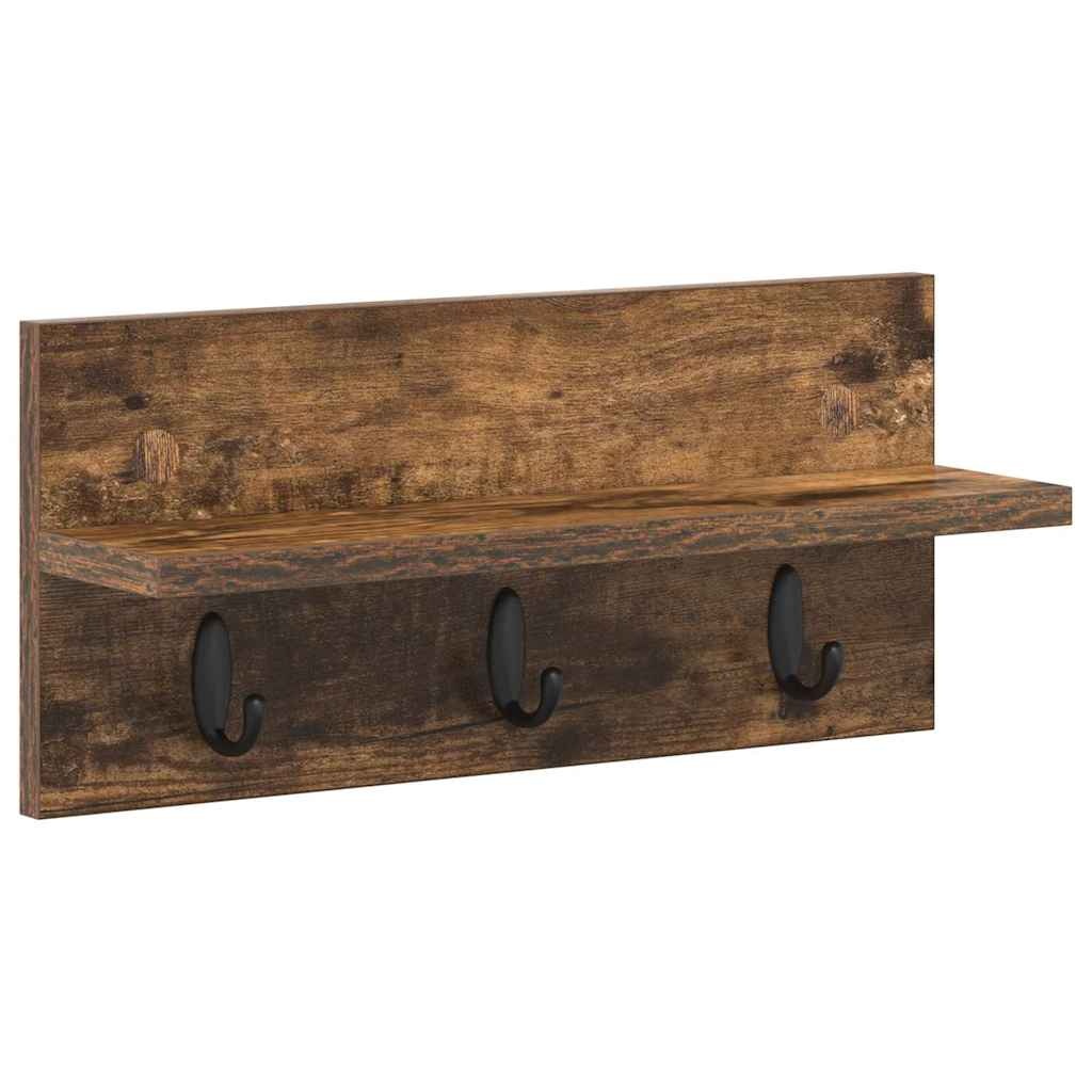 VidaXL Wandgemonteerde kapstok Gerookt eiken 40 x 10.5 x 18 cm