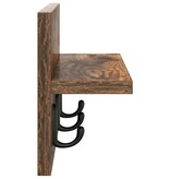VidaXL Wandgemonteerde kapstok Gerookt eiken 40 x 10.5 x 18 cm