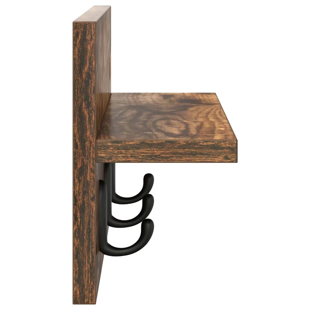 VidaXL Wandgemonteerde kapstok Gerookt eiken 40 x 10.5 x 18 cm