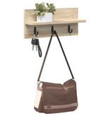 VidaXL Wandgemonteerde kapstok Sonoma eiken 40 x 10.5 x 18 cm