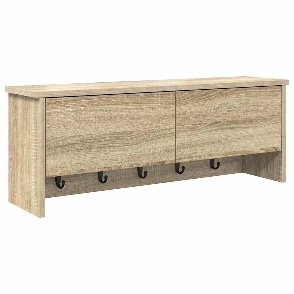 VidaXL Wandgemonteerde kapstok met plank Sonoma eiken 80 x 20 x 30 cm