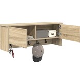 VidaXL Wandgemonteerde kapstok met plank Sonoma eiken 80 x 20 x 30 cm