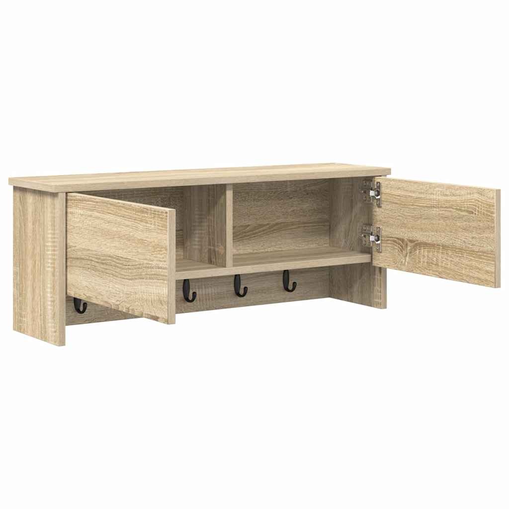 VidaXL Wandgemonteerde kapstok met plank Sonoma eiken 80 x 20 x 30 cm