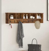 VidaXL Wandgemonteerde kapstok Gerookt eiken 100 x 16 x 26 cm