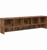 VidaXL Wandgemonteerde kapstok Gerookt eiken 100 x 16 x 26 cm