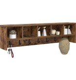 VidaXL Wandgemonteerde kapstok Gerookt eiken 100 x 16 x 26 cm