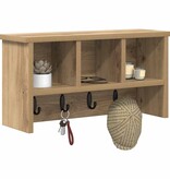 VidaXL Wandgemonteerde kapstok artisanaal eikenkleurig 50 x 16 x 26 cm