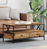 VidaXL Salontafel with Drawer Oud hout 100 x 51 x 45 cm Bewerkt hout