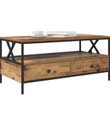 VidaXL Salontafel with Drawer Oud hout 100 x 51 x 45 cm Bewerkt hout