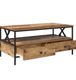 VidaXL Salontafel with Drawer Oud hout 100 x 51 x 45 cm Bewerkt hout