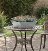 VidaXL Tuin Kom Plantenbak Zilver 50 x 50 x 15 cm Gegalvaniseerd staal